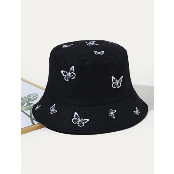 Accessories - Black Butterfly Bucket Hat